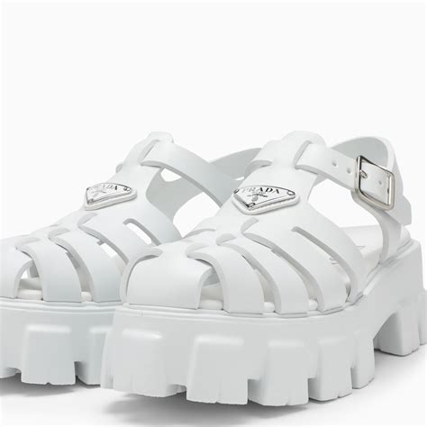 white sandals prada